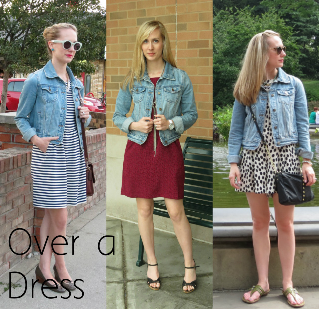 ways to wear a jean jacket, jean jacket over a dress, indianapolis fashion blogger