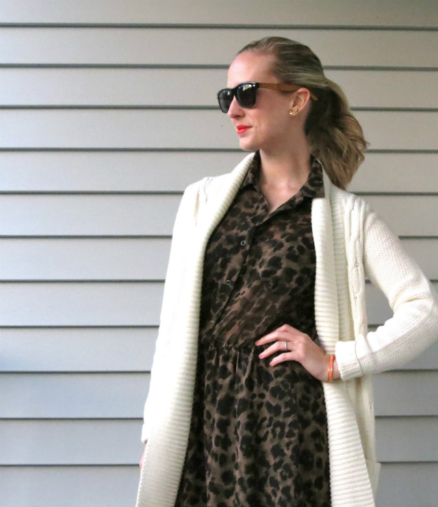 target cardigan, h&m leopard dress, solo sunglasses, law school style, indianapolis style blog