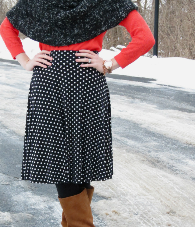 cape, capelet, sole society boots, rose gold watch, rose gold cluster bracelet, polka dot skirt, indiana style blog